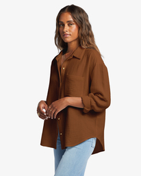 3 Right On Long Sleeve Shirt Brown ABJWT00413 Billabong