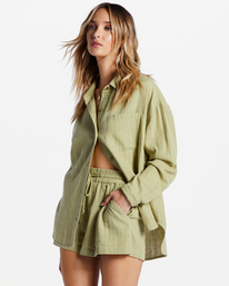 3 Right On Long Sleeve Shirt Green ABJWT00413 Billabong