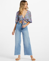 1 As You Wish Tie Front Top Blue ABJWT00424 Billabong