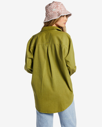 billabong, So Stoked Twill Chemise manches longues pour Femme, GREEN EYES (gma0) SO STOKED TWILL ABJWT00431