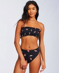 0 Falling Light Smocked Tube Bikini Top Black ABJX300128 Billabong
