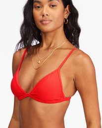3 Tanlines Ceci Triangle Bikini Top Red ABJX300291 Billabong
