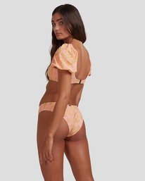 4 Summer Sun Puffed Sleeve Bikini Top Orange ABJX300397 Billabong