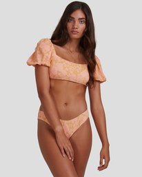 2 Summer Sun Puffed Sleeve Bikini Top Orange ABJX300397 Billabong