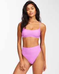 2 Tanlines Avery Mini Scoop-Neck Bikini Top Purple ABJX300444 Billabong
