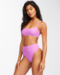 3 Tanlines Avery Mini Scoop-Neck Bikini Top Purple ABJX300444 Billabong
