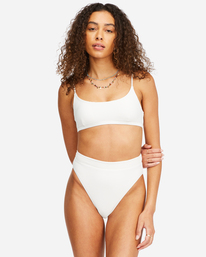 5 Tanlines Avery Mini Scoop-Neck Bikini Top White ABJX300444 Billabong