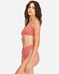 1 Sol Searcher Seamed Tank Bralette Bikini Top Pink ABJX300594 Billabong