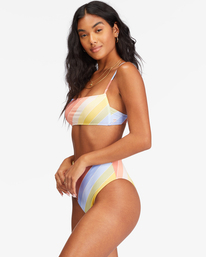 2 Brighter Daze Square Ruched Bralette Bikini Top Multicolor ABJX300605 Billabong