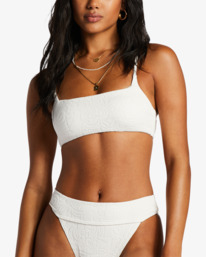 3 Sun Trip Tiki Zoe Crop Bikini Top White ABJX300838 Billabong