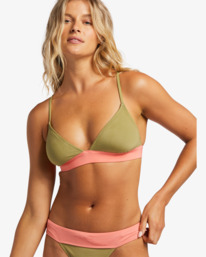 3 A/Div Banded Triangle UPF 50 Bikini Top Green ABJX300867 Billabong