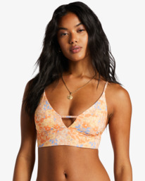 4 Fine By Me Reversible V-Neck Bikini Top Orange ABJX300872 Billabong