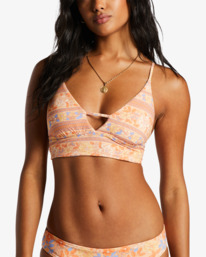 5 Fine By Me Reversible V-Neck Bikini Top Orange ABJX300872 Billabong