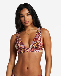 3 Field Of Dreams Remi Plunge Bikini Top Multicolor ABJX300882 Billabong