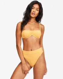 7 So Dazed Maui Rider High-Waisted Bikini Bottoms Yellow ABJX400448 Billabong