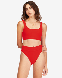 0 Tanlines Rise High-Waisted Bikini Bottoms Red ABJX400561 Billabong
