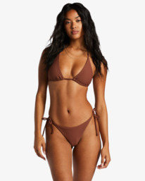 2 Tanlines Tie Side Tanga Bikini Bottoms Brown ABJX400766 Billabong