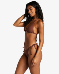 1 Tanlines Tie Side Tanga Bikini Bottoms Brown ABJX400766 Billabong