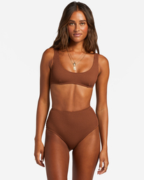 1 Summer High - Parte de baixo de biquíni de cintura subida para Mulher Marrom ABJX400790 Billabong