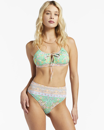 1 La Mer Hawaii Maui Skimpy Bikini Bottoms Green ABJX400879 Billabong