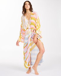 1 Head Over Heels Kimono Beach Cover-Up White ABJX600149 Billabong