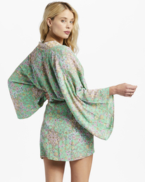 3 Loveland 2 Kimono Beach Cover Up Green ABJX600163 Billabong