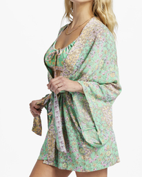 4 Loveland 2 Kimono Beach Cover Up Green ABJX600163 Billabong