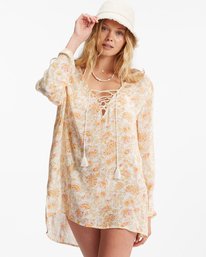 0 Blue Skies Gauze Beach Cover-Up White ABJX600164 Billabong
