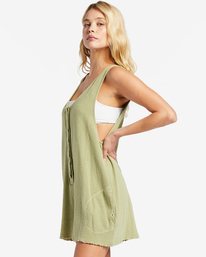 1 Fade Away Button-Up Knit Romper Green ABJX600175 Billabong