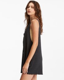 1 Fade Away Button-Up Knit Romper Black ABJX600175 Billabong