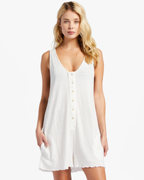 billabong, Fade Away Button-Up Knit Romper, SALT CRYSTAL (scs) FADE AWAY ABJX600175