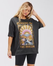 2 On The Horizon Oversized Graphic T-Shirt Black ABJZT00423 Billabong