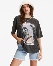 billabong, Summer Tour Boyfriend T-Shirt, OFF BLACK (ofb) Summer Tour - T-Shirt for Women ABJZT00551