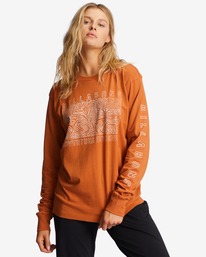 billabong, A/Div Long Sleeve T-Shirt, ADOBE (ado) A/DIV - Long Sleeve T-Shirt for Women ABJZT00621