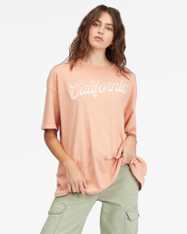 0 Land Of Milk And Honey Boyfriend T-Shirt Pink ABJZT00687 Billabong
