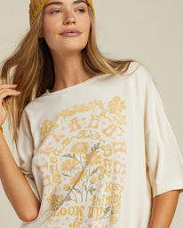0 Lets Get Lost Oversized Graphic Boyfriend T-Shirt White ABJZT00947 Billabong