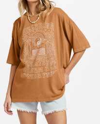 3 Shine For You Oversized T-Shirt Brown ABJZT01137 Billabong