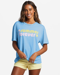 0 Forever And Ever Oversized T-Shirt Blue ABJZT01152 Billabong