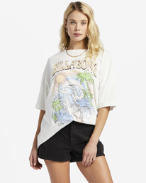 billabong, Over The Rainbow - Oversized T-Shirt for Women, SALT CRYSTAL (scs) Over The Rainbow - Oversized T-Shirt for Women ABJZT01376