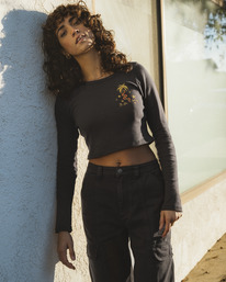 In The Tropics - Long Sleeve Cropped T-Shirt for Women  ABJZT01427