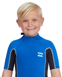 4 Boy's 2-7 2/2mm Absolute Short Sleeve Back Zip Springsuit Blue ABTW500104 Billabong