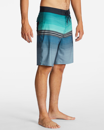 4 All Day Heather Stripe Pro Performance 20" Boardshorts Blue ABYBS00392 Billabong