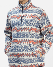 5 A/Div Boundary Half-Zip Mock Neck Pullover Blue ABYFT00231 Billabong