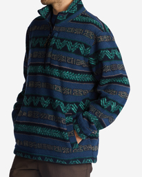 2 A/Div Boundary Half-Zip Mock Neck Pullover Blue ABYFT00231 Billabong