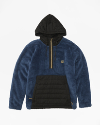 6 A/Div Badger Hooded Half-Zip Pullover Blue ABYFT00309 Billabong