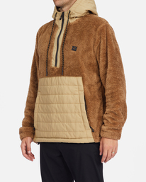 1 A/Div Badger Hooded Half-Zip Pullover Brown ABYFT00309 Billabong