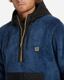 4 A/Div Badger Hooded Half-Zip Pullover Blue ABYFT00309 Billabong