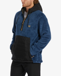 1 A/Div Badger Hooded Half-Zip Pullover Blue ABYFT00309 Billabong