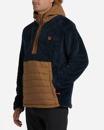 2 A/Div Badger Hooded Half-Zip Pullover Blue ABYFT00309 Billabong