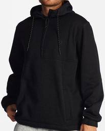 3 A/Div Boundary Hooded Half-Zip Pullover Black ABYFT00317 Billabong
